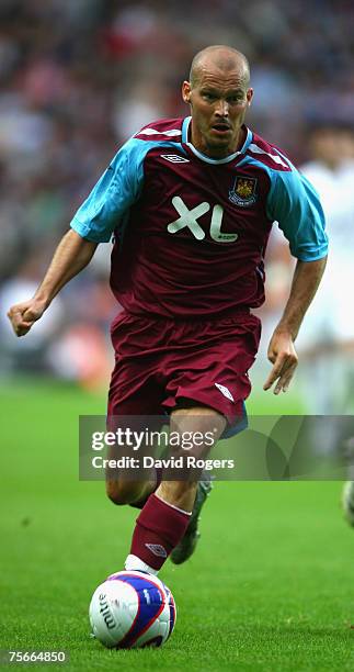 Freddie Ljungberg of West Ham United pictured during the pre-seaon friendly match between MK Dons and West Ham United at Stadium:Mk on July 25, 2007...