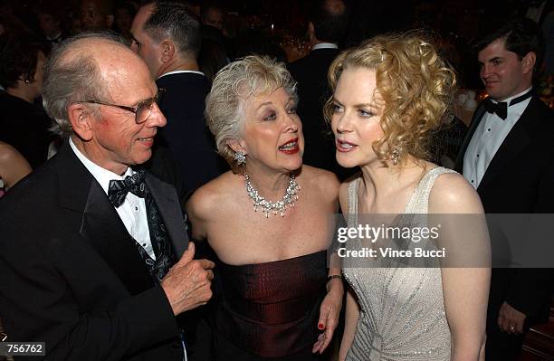 Actress Nicole Kidman talks with Ron Howard's father Rance Howard and his step-mother Judy Howard after the close of the 54th Annual Directors Guild...