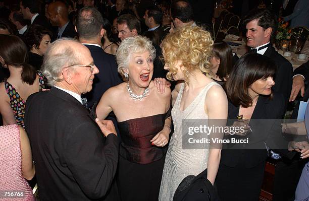 Actress Nicole Kidman talks with Ron Howard's father Rance Howard and his step-mother Judy Howard after the close of the 54th Annual Directors Guild...