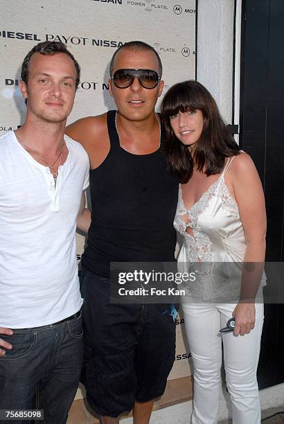 Guest, Jean Roch and Albane Cleret attend the Diesel First Party At The Maison Diesel on July 17, 2007 in St Tropez, France.