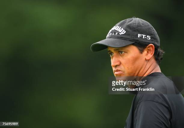 Michael Campbell of New Zealand on the 17th hole during the first round of The Deutsche Bank Players Championship of Europe at Gut Kaden Golf and...
