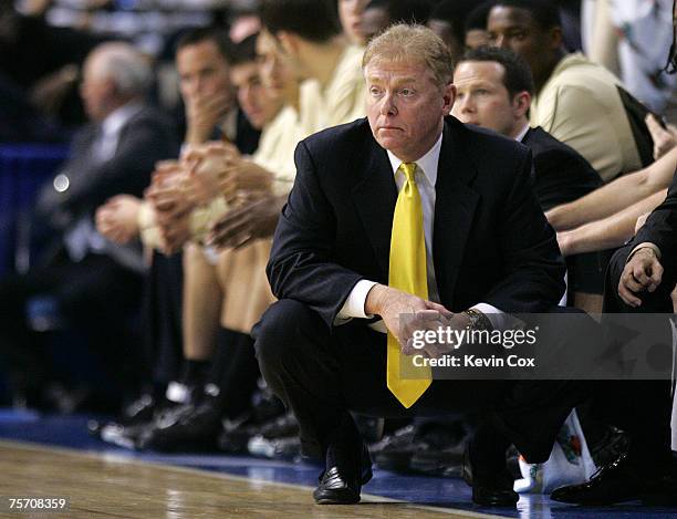 Wake Forest head coach Skip Prosser during the first half against Virginia Tech in the quarterfinals of the 2007 ACC Men's Basketball tournament...