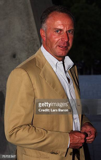 Former german nationalplayer and CEO of Bayern Munich Karl Heinz Rummenigge is seen prior to Hansi Muellers 50th birthday and 25th anniversary of the...
