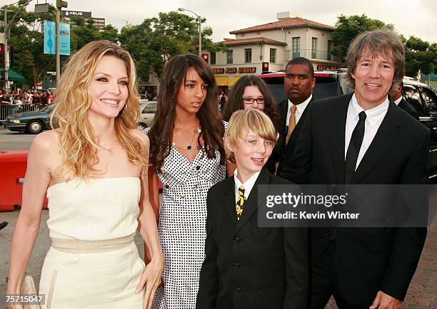 Actress Michelle Pfeiffer, daughter Claudia Rose, son John Henry, and husband writer/producer David E. Kelley arrive to the Los Angeles premiere of...