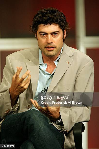 Executive producer Shawn Pillar of "Greek" speaks during the 2007 Summer Television Critics Association Press Tour for ABC Family held at the Beverly...