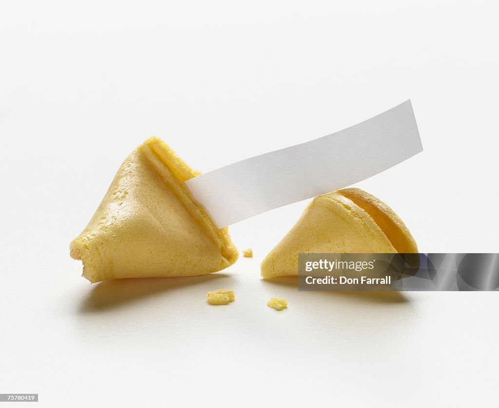 Fortune cookie with blank fortune