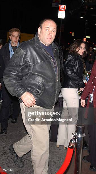 "Sopranos" star James Gandolfini attends the launch of Little Steven Van Zandt's Underground Garage Radio Show at Hard Rock Cafe April 7, 2002 in New...