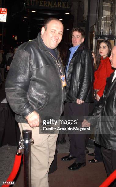 "Sopranos" star James Gandolfini attends the launch of Little Steven Van Zandt's Underground Garage Radio Show at Hard Rock Cafe April 7, 2002 in New...