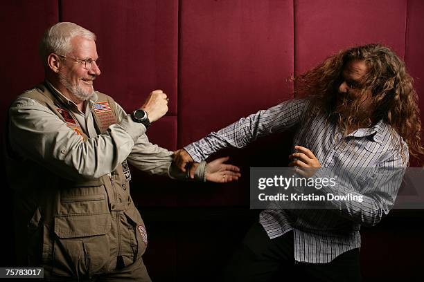 Director/Producer Adrian Belic and Humanitarian Sir Edward Artis together during a portrait session in promotion of their documentary Feature Film...