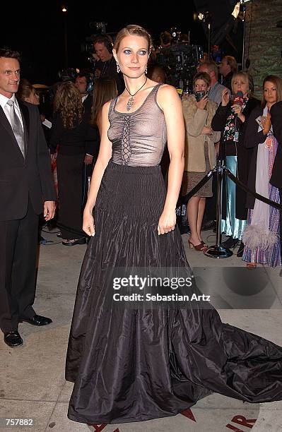 Actress Gwyneth Paltrow attends the Vanity Fair Oscar Party at Mortons March 24, 2002 in West Hollywood, CA.