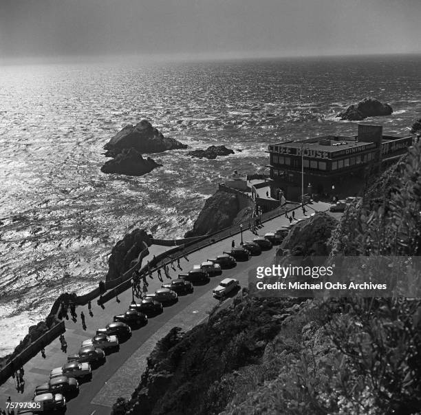 The Cliff House restaurant, which has roots dating back to 1858, overlooks Seal Beach in July of 1953 in San Francisco, California.