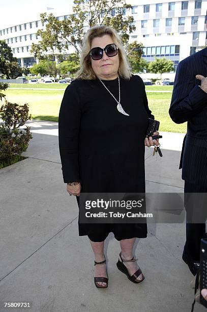 Constance Francesca Hilton stands by while her lawyer speaks to the media outside the Santa Monica Court House for the Zsa Zsa Gabor and Frederic Von...