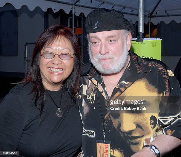 May Pang with Howard Kaylan of The Turtles backstage at Hippiefest 2007 at Assey Levy Park Brooklyn New York July 26 2007