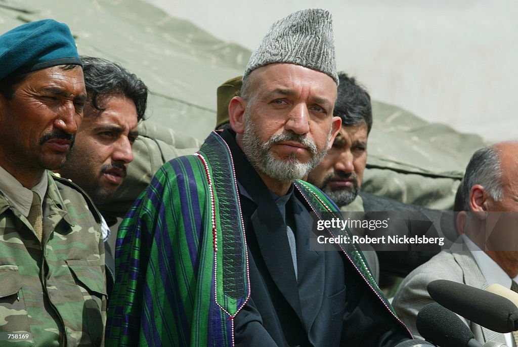 Afghan Interim Leader Hamid Karzai...