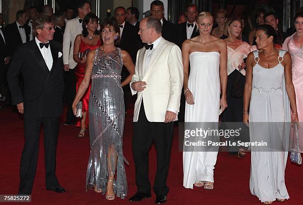 Ernst August of Hanover, Princess Caroline of Hanover, Prince Albert II of Monaco, Charlene Wittstock, Princess Stephanie of Monaco, attend the Red...