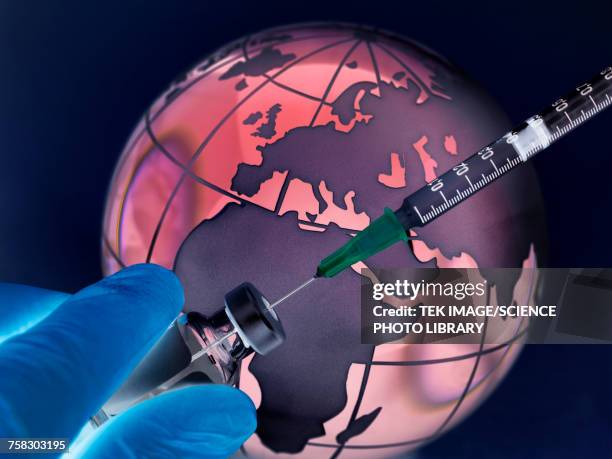 worldwide pandemic, conceptual image - neuroimaging stock illustrations