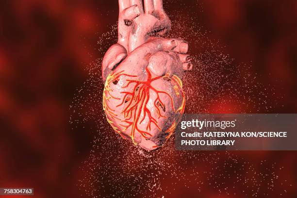 stockillustraties, clipart, cartoons en iconen met heart destruction, conceptual illustration - angina