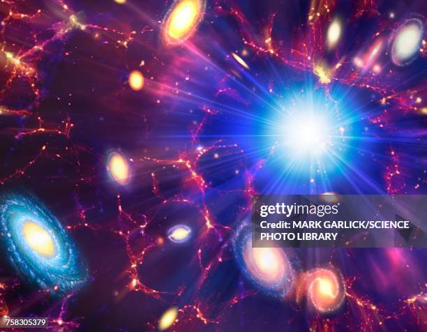 ilustraciones, imágenes clip art, dibujos animados e iconos de stock de artwork of the big bang, illustration - big bang