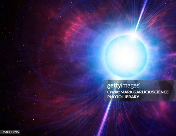 artwork of a magnetar, illustration - neutron star stock illustrations