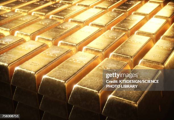 stockillustraties, clipart, cartoons en iconen met gold bars, illustration - bullion