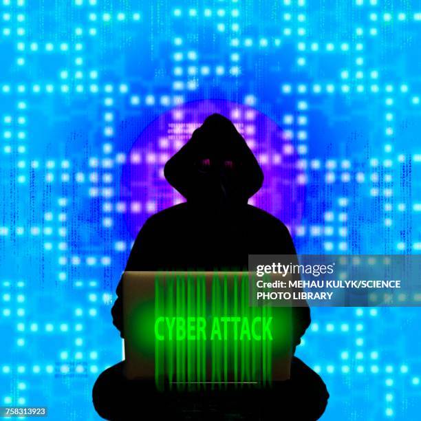 cyber attack, illustration - computer crime stock-grafiken, -clipart, -cartoons und -symbole