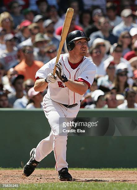 Drew of the Boston Red Sox bats against the Chicago White Sox on July 22, 2007 at Fenway Park in Boston, Massachusetts. The Red Sox won 8-5.