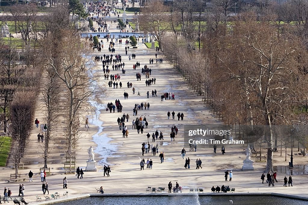 Visitors in Jardin des Tuileries, France