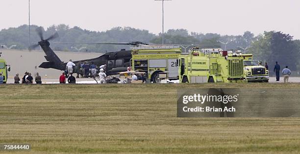 Blackhawk helicopter on the runway at the 2007 Vectren Dayton International Airshow at Dayton International Airport on July 28 in Vandalia, Ohio....