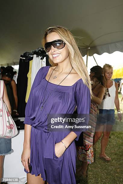 Model Petra Nemcova attends the Ovarian Cancer Research Fund Super Saturday 10 at Nova's Art Project on July 28, 2007 in Water Mill, New York.