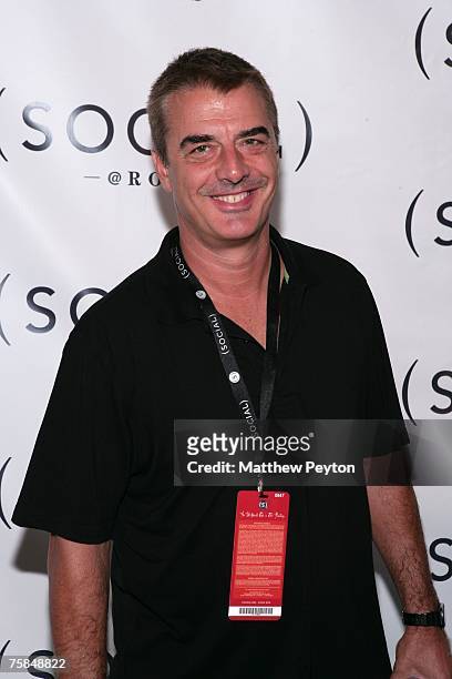 Actor Chris Noth arrives at Hampton Social @ Ross to watch a concert by Dave Matthews Band & Tim Reynolds at the Ross School on July 28, 2007 in East...
