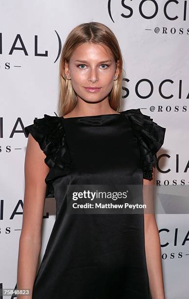 Model Hana Soukupova arrives at Hampton Social @ Ross to watch a concert by Dave Matthews Band & Tim Reynolds at the Ross School on July 28, 2007 in...