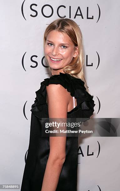 Model Hana Soukupova arrives at Hampton Social @ Ross to watch a concert by Dave Matthews Band & Tim Reynolds at the Ross School on July 28, 2007 in...