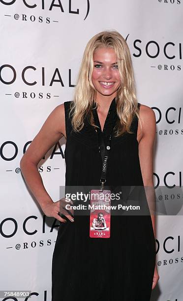 Model Jessica Hart arrives at Hampton Social @ Ross to watch a concert by Dave Matthews Band & Tim Reynolds at the Ross School on July 28, 2007 in...