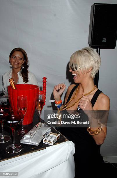 Singer Sarah Harding attends the Smyle And Kidd Official Players Party during the annual Cartier International Polo Day, at the Smyle And Kidd...