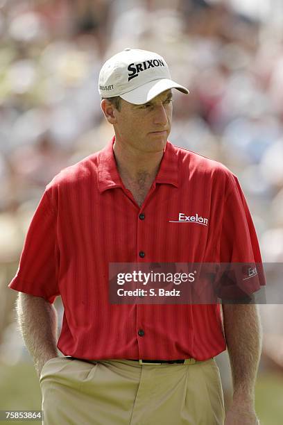 Jim Furyk during the fourth and final round of the Canadian Open held on the North Course at Angus Glen Golf Club in Markham, Ontario, Canada, on...