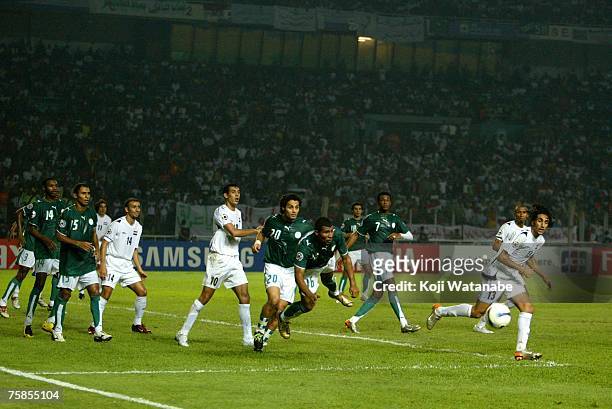 Iraq and Saudi Arabia action during the AFC Asian Cup 2007 final between Iraq and Saudi Arabia at Gelora Bung Karno Stadium July 29, 2007 in Jakarta,...