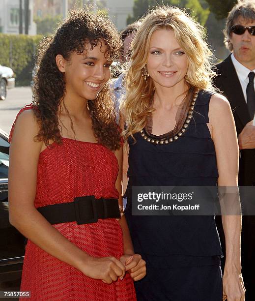 Actress Michelle Pfeiffer and daughter Claudia Rose arrive at the Los Angeles Premiere of "Stardust" at Paramount Studios on July 29, 2007 in Los...