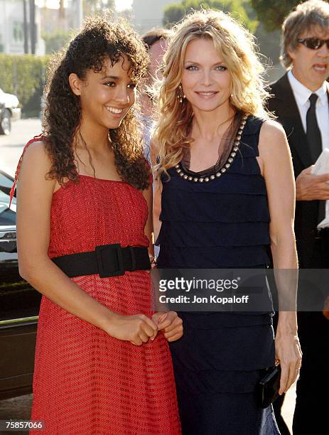 Actress Michelle Pfeiffer and daughter Claudia Rose arrive at the Los Angeles Premiere of "Stardust" at Paramount Studios on July 29, 2007 in Los...