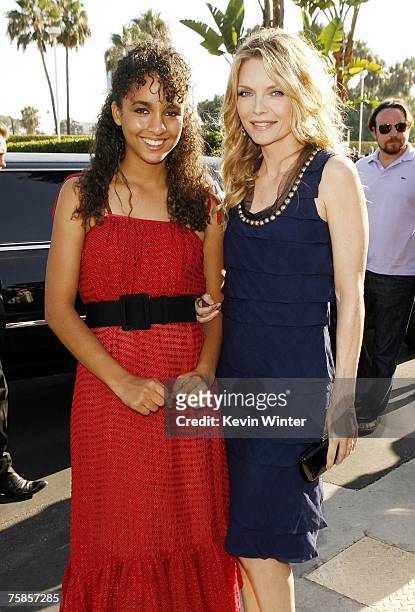 Actress Michelle Pfeiffer and her daughter Claudia arrive at the premiere of Paramount Picture's "Stardust" at the Paramount Studio Theater on July...