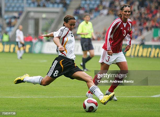 Sandra Smisek of Germany in action during the women's international friendly match between Germany and Denmark at Magdeburg stadium on July 29, 2007...