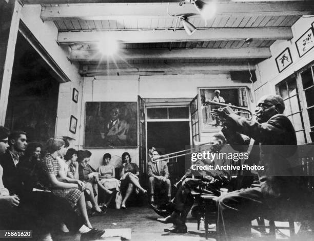 Concert by the Preservation Hall Jazz Band at Preservation Hall, New Orleans, circa 1965.