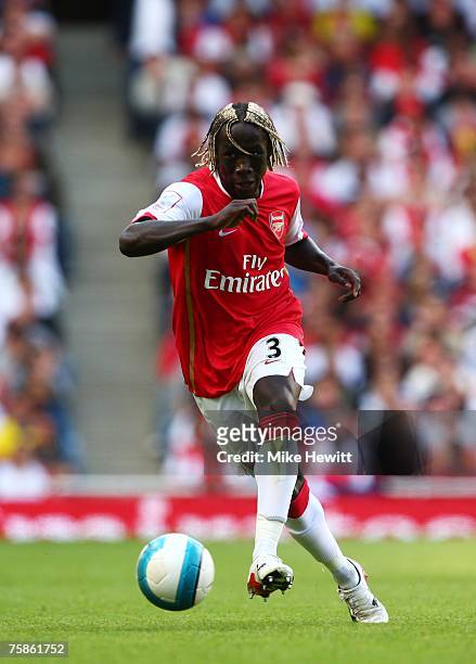Bakari Sagna of Arsenal in action during the 'Emirates Cup' match between Arsenal and Inter Milan at the Emirates Stadium on July 29, 2007 in London,...