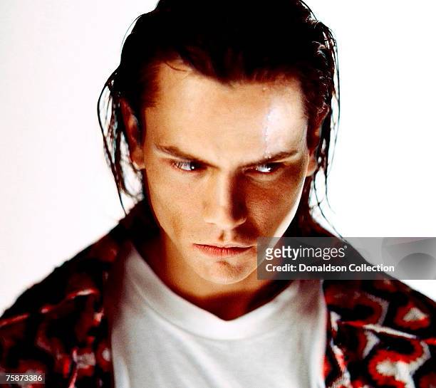 Actor River Phoenix poses at a photo shoot in a studio in Los Angeles,California. These were the last photos shot of River Phoenix who died on...