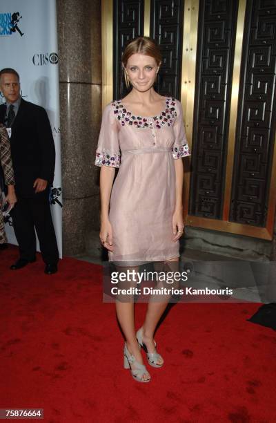 Mischa Barton, wearing Burberry Prorsum dress and shoes