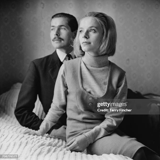 John Bingham, 7th Earl of Lucan with his future wife, Veronica Duncan after they announced their engagement, 14th October 1963. The couple were...