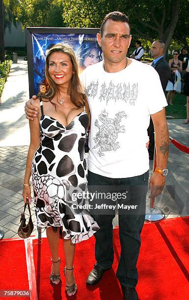 Actor Vinnie Jones and wife Tanya Jones arrive at the " Stardust " Los Angeles premiere at Paramount Studio Theatre on July 29, 2007 in Los Angeles,...