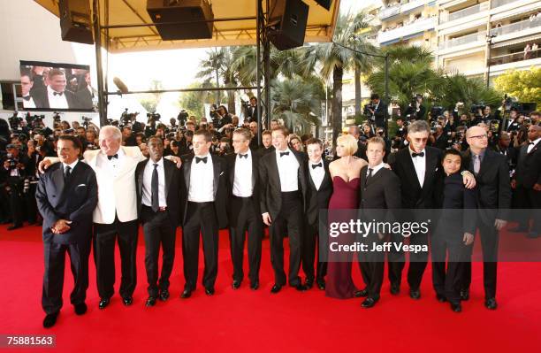 Andy Garcia, producer Jerry Weintraub, Don Cheadle, Matt Damon, George Clooney, Brad Pitt, Eddie Jemison, Ellen Barkin, Scott Caan, Elliott Gould,...