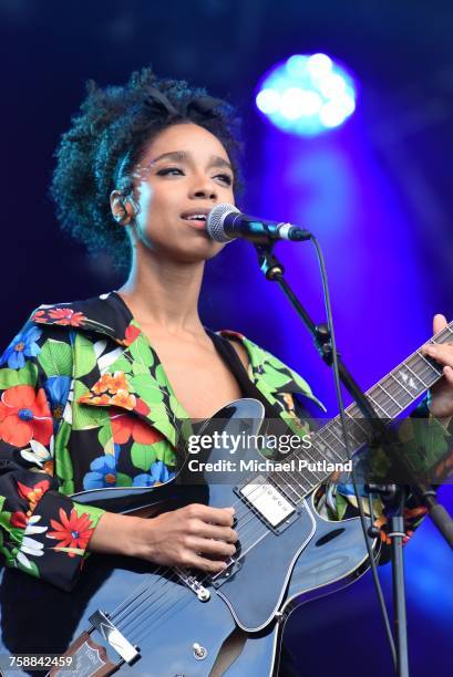 British singer and songwriter Lianne La Havas performing at the Love Supreme jazz festival, Glynde Place, East Sussex, 2nd July 2016.