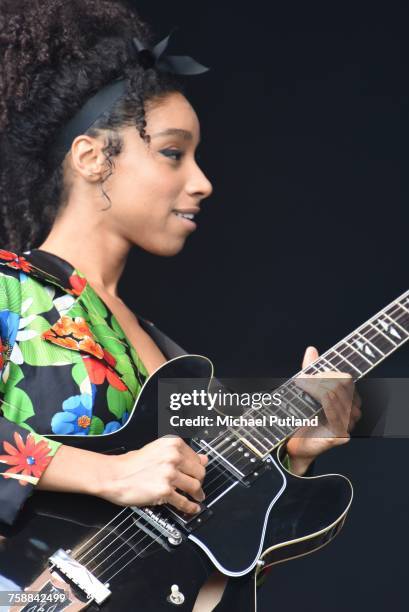 British singer and songwriter Lianne La Havas performing at the Love Supreme jazz festival, Glynde Place, East Sussex, 2nd July 2016.