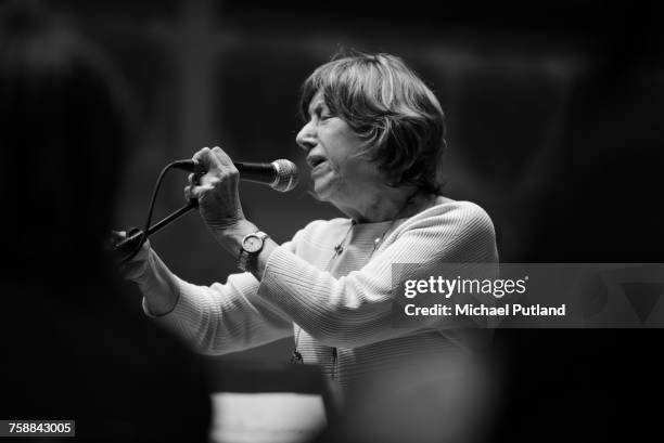 British jazz singer Norma Winstone during the sound check for her 75th Birthday Gala at Cadogan Hall, London, 16th November 2016. She will be...